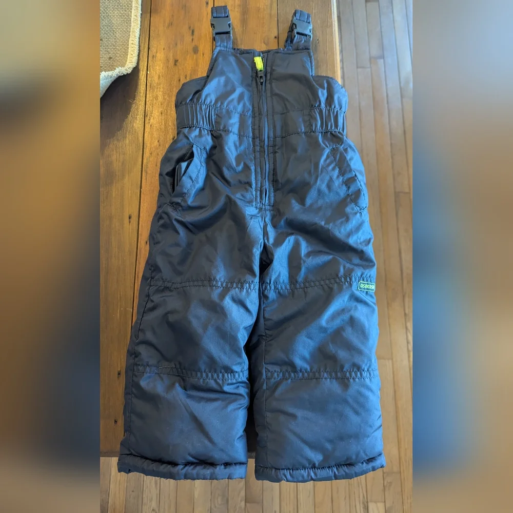 Osh Kosh B'gosh Snow Pants Size 24M Blue Bib Ski Adjustable Overalls Toddler